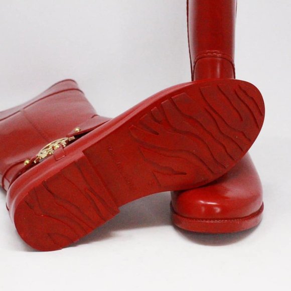 *ON SALE* MICHAEL KORS #38314 Red Tall Rainboots (US 8 EU 38) - Picture 7 of 8